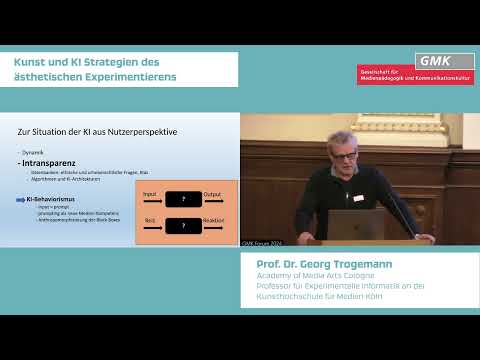 Impuls 2: Kunst und KI – Strategien des ästhetischen Experimentierens (Prof. Dr. Georg Trogemann)