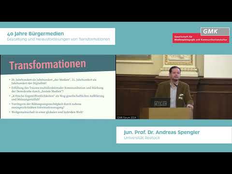 40 Jahre Bürgermedien – Kurzimpuls von Jun. Prof. Dr. Andreas Spengler, Universität Rostock