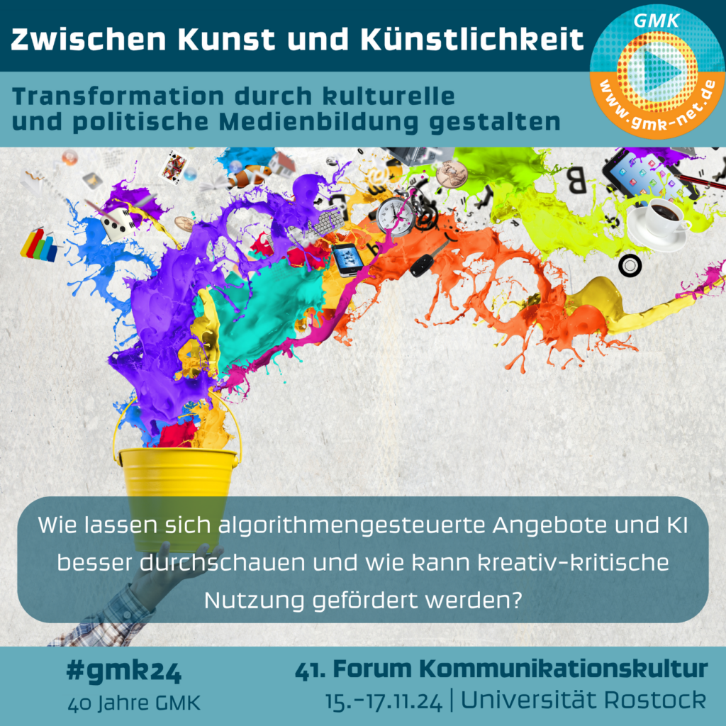 Kampagne zum Forum 2024: Wie lassen sich algorithmische Angebote und KI besser durchschauen und wie kann kreativ-kritische Nutzung gefördert werden?